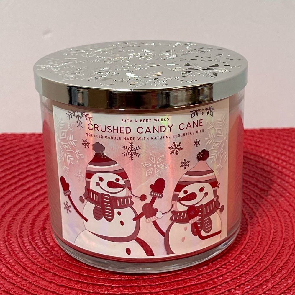BBW Crushed Candy Cane 3 Wick Candle NWT